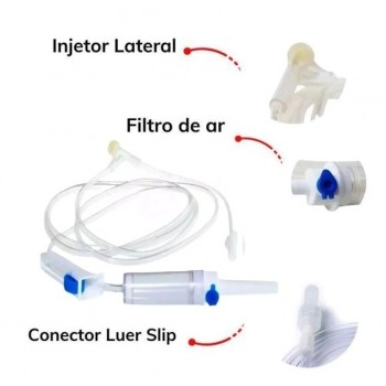 Equipo Microgotas Slip com Filtro e Injetor Lateral Medix