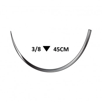 Fio de Sutura Nylon Preto 0 Com Agulha TRG 3.0cm CIR 3/8 de 45cm - Shalon