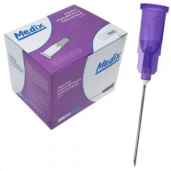 AGULHA EST. 20X5,5 CX C/100UN LILAS - MEDIX