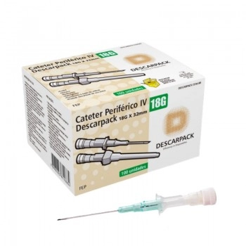 Cateter Periférico Intravenoso Nº18 Verde - Descarpack