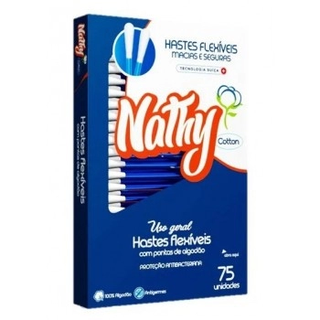 Hastes Flexíveis com Pontas de Algodão com 75 Unidades Nathy
