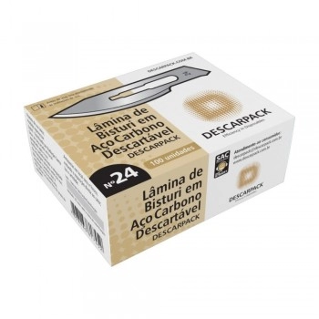 Lâmina De Bisturi N°24 Aço Carbono Descarpack