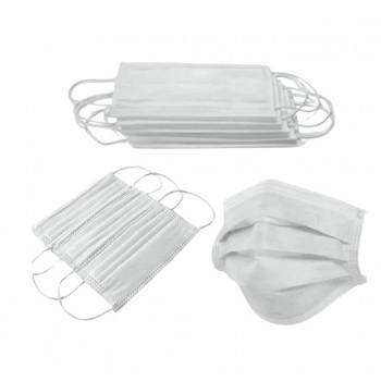 MÁSCARA C/ ELÁSTICO TRIPLA BRANCA PCT C/50 UND - GLOMED