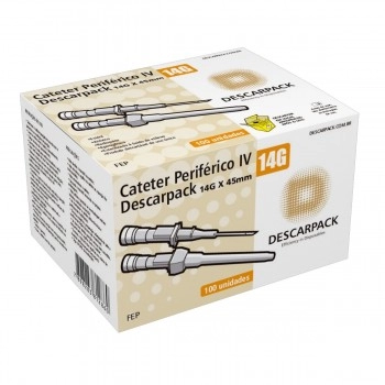 Cateter Periférico Intravenoso Nº14 Laranja 45cm - Descarpack