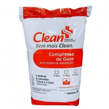 COMPRESSA GAZE 13FIOS C/500UN - CLEAN SOFT