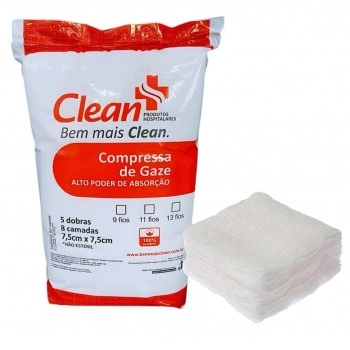 COMPRESSA GAZE 13FIOS C/500UN - CLEAN SOFT