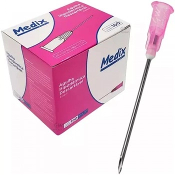 AGULHA HIP. 40X1,20 C/100UN ROSA - MEDIX