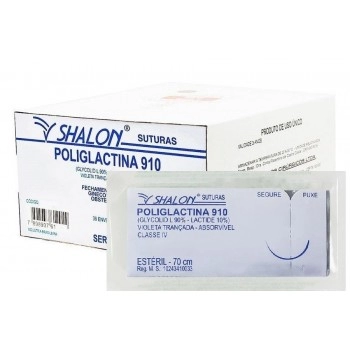 Fio De Sutura Poliglactina 910 Violeta 5-0 Com Agulha1,5m Shalon | VETSHOP