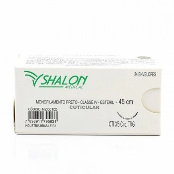 Fio De Sutura Nylon 4-0 Com Agulha 3 CTI Sertix - Shalon